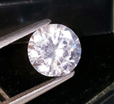 4.80 Ct Transparent Zircon Diamond Loose Gemstone Cut Round For Ring Size Gems - Image 1 of 4