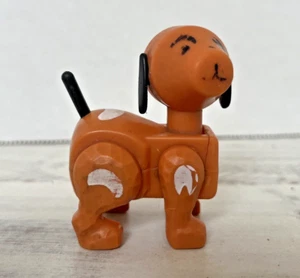 Fisher Price Little People cane da fattoria vintage cucciolo marrone con macchie bianche #915 - Foto 1 di 7