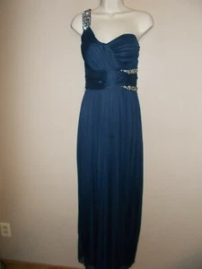 City Studio Juniors Size 13 Navy Blue Embellished One Strap Maxi Evening Dress - Picture 1 of 7