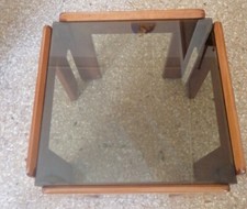 Tavolino Basso Afra Tobia Scarpa Legno Vetro Fume Anni 60