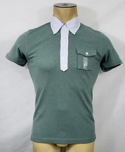 NWT Mens Uniqlo Michael Bastian green & blue striped polo shirt size Slim Small - Picture 1 of 4