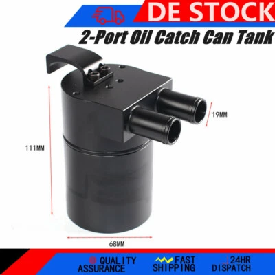 Car Auto Racing Baffled 2 Porte Oil Catch Can Serbatoio Aria-Olio Separatore Alluminio