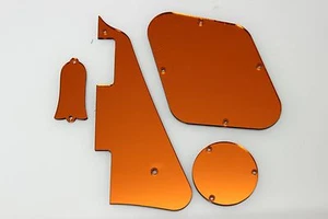 Orange Mirror Gibson Les Paul Pickguard, cavity covers, and Truss rod cover set - Picture 1 of 7