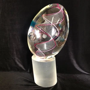 Rare Murano Glass Large Egg Shape Sculpture Italy 12.6in Art Piece Used Authenti - Picture 1 of 9