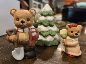 Vintage HOMCO Father, Daughter, Winter Bears #5101 Retired - Picture 1 of 4