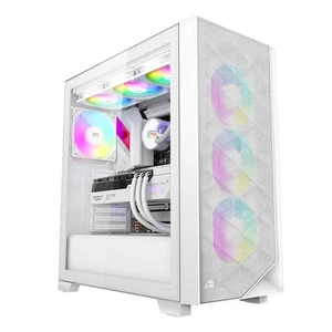PCCOOLER C3-D510WHP3-GL CPS C3D510 ARGB WH PC Case with 3 ARGB Fans Desktop - Afbeelding 1 van 1