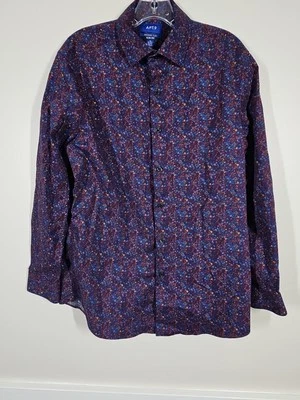 Apt 9 Premier Flex Dress Shirt Mens Size M (15-15 1/2 32/33) Slim Fit Floral - Image 1 of 4