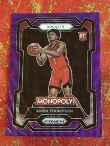 2023-24 Panini Prizm Monopoly Amen Thompson Purple #33 RC Rookie Houston Rockets - Picture 1 of 2
