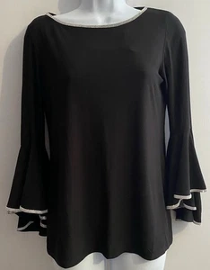 Roz & Ali Women’s Black Belle Sleeve Blouse W/Bling Size 3X - Picture 1 of 7