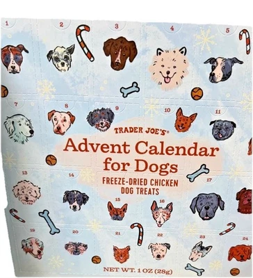 Trader Joe’s Advent Calendar For Dogs Treats Freeze Dried Chicken 24 ct 4/2027 - Image 1 of 4