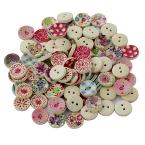 Polyester Button Round Ring With 4 Holes Multicolour For Scrap Booking 250 Pcs - Picture 1 of 6