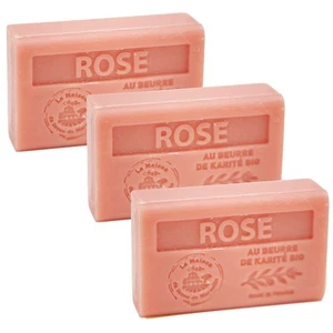 Französische Seife, Rose mit Bio Sheabutter, Savon de Marseille 3 x 60g Riegel - Bild 1 von 2