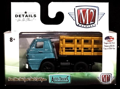 Camión Dodge L600 1966 M2 Machines 66 plataforma de estacas camiones automáticos Mopar R42 17-28 Turqu Foto 1 de 2