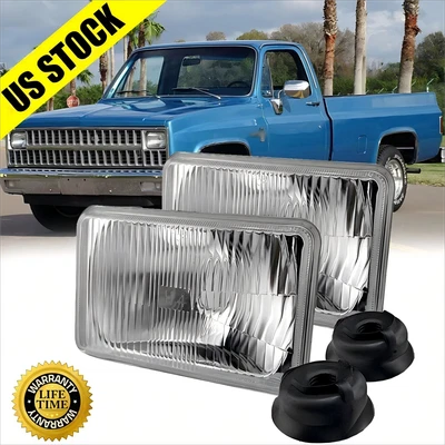 2 PIEZAS 4"X6" LED Faros Repuesto Original Para Chevy C10 K10 Blazer Ford A+ Foto 1 de 4