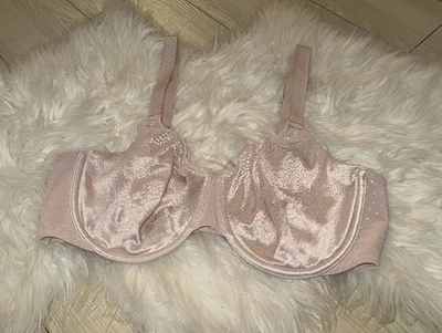 Sujetador Wacoal 855303 Back Appeal cobertura completa sin forro satinado para mujer 38DD rosa Foto 1 de 4