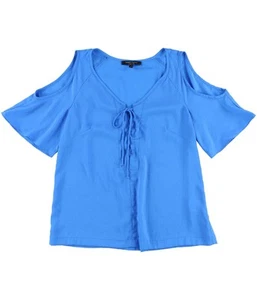 Nanette Lepore Womens Cold Shoulder Pullover Blouse, Blue, Small - Picture 1 of 1