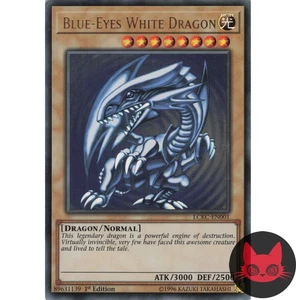 Yugioh Blue-Eyes White Dragon LCKC-EN001 Ultra Rare 1st Edition LP - Picture 1 of 2
