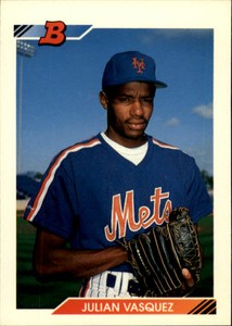 1992 Bowman New York Mets Baseball Card #357 Julian Vasquez Rookie