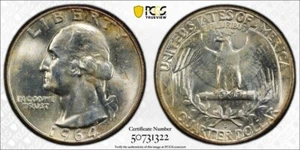 1964-D Washington Quarter MS64 PCGS - Picture 1 of 1