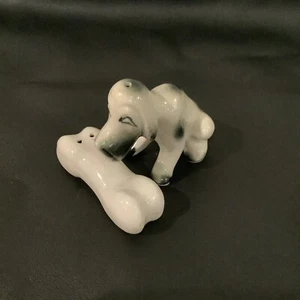 Vintage 50s Stylized hound dog and bone salt and pepper shakers - Picture 1 of 10