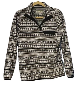 JACHS Cabin Sweater Women's Size Small Pullover Black and White Fleece - Picture 1 of 7