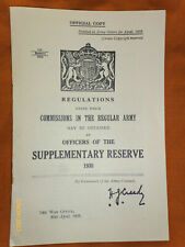 1935 BRITISH ARMY COMMISSIONS IN REGULAR ARMY OFFICERS OF SUPPLIMENTARY RESERVE