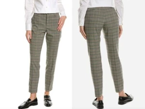 VINCE CAMUTO GREY Women's straight Leg plaid Trousers Pants Size 16 PRE-OWNED - Picture 1 of 12