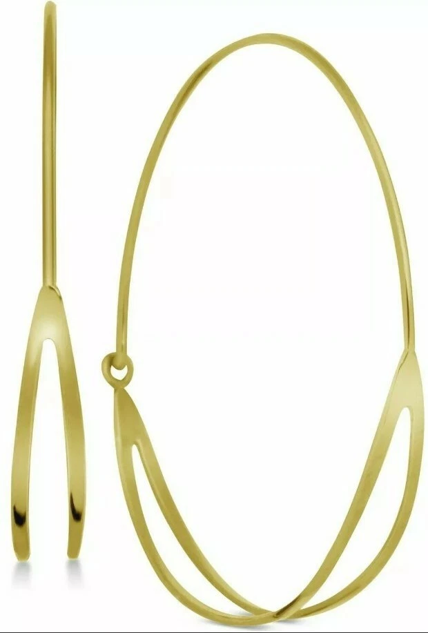 Essentials 18k Gold Plated Double Row Wire Hoop Earrings
