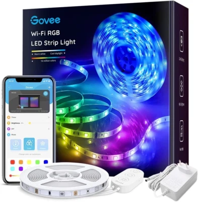 Govee Wifi LED Strip 5M, Smart RGB LED Streifen, App-Steuerung, Farbwechsel, Mus - Bild 1 von 4