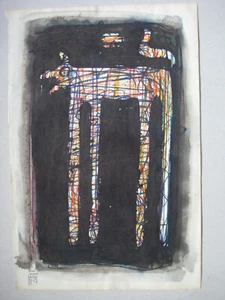 Norbert Fleischer Maler Original Zeichnung Kunstwerk Unikat Einzelstück signiert - Bild 1 von 7