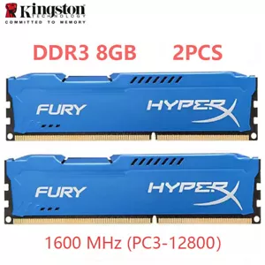 HyperX FURY DDR3 16GB 2x 8GB 1600 MHz PC3-12800 240pin Desktop RAM Memory DIMM