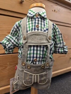 Kidstracht Trachtenhemd Hemd grün blau weiß kariert Gr. 68 - 176 - Bild 1 von 5