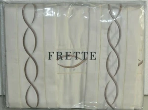 NEW Frette IVORY PINK 4 PC SHEET BED SET Infinito Top Fitted EMBROIDERED QUEEN - Picture 1 of 6