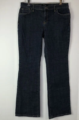 Daisy Fuentes Moda Sz 12 Stretch Jeans Straight Leg Flap Pocket Dark Wash Mid - Image 1 of 4
