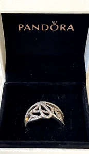 PANDORA BUTTERFLY PAVE RING SPARKLING IN A SIZE 7 IN BOX MUST SEE GREAT GIFT - Picture 1 of 8