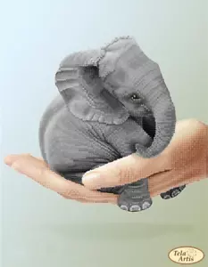 Kit de bordado de cuentas elefante hágalo usted mismo punta de aguja con cuentas Tela Artis - Imagen 1 de 4