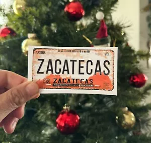 2 PCS Decorative Zacatecas License Plate Stickers Full Color, Weatherproof - Foto 1 di 3