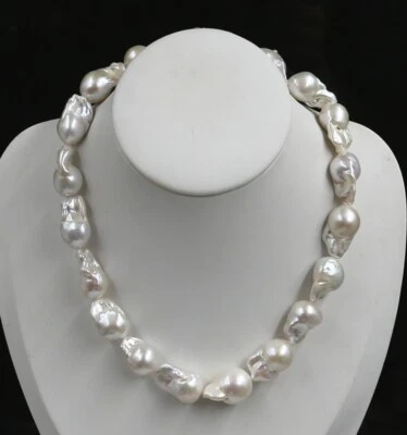 Collar Perla Junio 12x20/14x22 mm Blanco Barroco Keshi Renacido Mar del Sur Perla 18" Foto 1 de 4