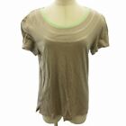 Issey Miyake T Shirt Top Lace Short Sleeve Beige 3 Approx L I77