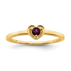 Anillo Corazón Rodolita Granate Oro Amarillo 14k Talla 7 para Mujer 1,81 gramos - Imagen 1 de 3