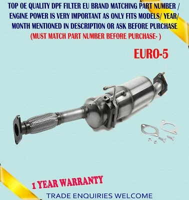 FITS NISSAN QASHQAI 2007-2013 1.5 DCI  EURO 5 DIESEL PARTICULATE FILTER DPF - Image 1 of 4
