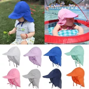 Baby Kinder Sonnenhut mit Nackenschutz UV50 + Sommer Fischermütze Strand Hüte - Bild 1 von 48