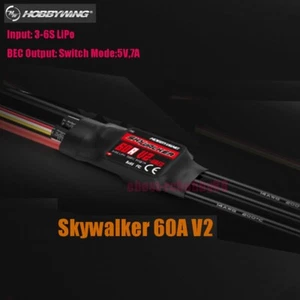 NUEVO Hobbywing SKYWALKER 60A V2 5V 7A 3-6S LiPo UBEC Control de velocidad ESC sin escobillas - Imagen 1 de 8