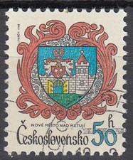 Tschechoslowakei gestempelt Burg Schloß Architektur Wappen Emblem Logo / 28