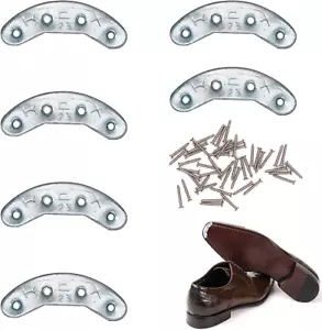 Metal Heel Plates 3 Pairs Sole Repair Kit Shoes Heel Taps Tips Repair Pad with S - Picture 1 of 5