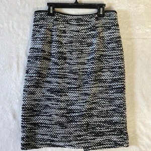 Schwarz-weißer Tweed Bleistiftrock, Calvin Klein, Größe 4 - Bild 1 von 7