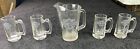 Harley Davidson Motorcycles Glass Pitcher & 4 clear glass Mugs