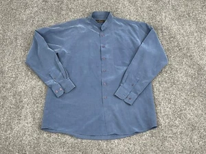 Bugatchi Uomo Dress Shirt Mens 16.5 34/35 Microfiber  Long Sleeve Blue N93 - Picture 1 of 6