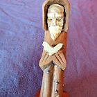 Wooden Sculpture Rligious Person Reading a Book