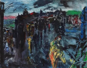 Jack Butler Yeats Ein Reiter betritt eine Stadt bei Nacht Leinwandbild 16 x 20 - Bild 1 von 4